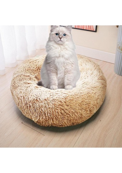 Pembe Yuvarlak Köpek Yatağı Evi Köpek Halısı Uzun Peluş Kediler Yuva USB Isıtma Köpek Sepeti Evcil Hayvan Yastığı Yumuşak Uyku Evcil Hayvanlar Kış Sıcaklık Malzemeleri (Yurt Dışından)