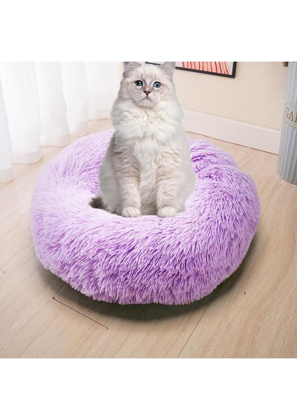 Pembe Yuvarlak Köpek Yatağı Evi Köpek Halısı Uzun Peluş Kediler Yuva USB Isıtma Köpek Sepeti Evcil Hayvan Yastığı Yumuşak Uyku Evcil Hayvanlar Kış Sıcaklık Malzemeleri (Yurt Dışından)