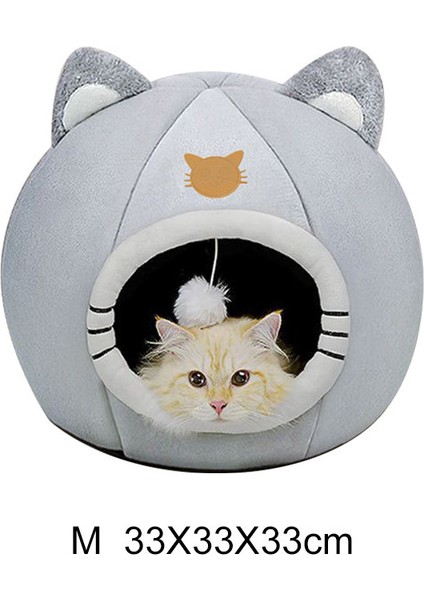 M 33X33X33CM 2021 Kışın Derin Uyku Konforu Kedi Yatağı Küçük Mat Sepeti Kedi Evi Ürünleri Evcil Hayvanlar Çadırı Rahat Mağara Kedi Yatakları Kapalı Köpek Için (Yurt Dışından)