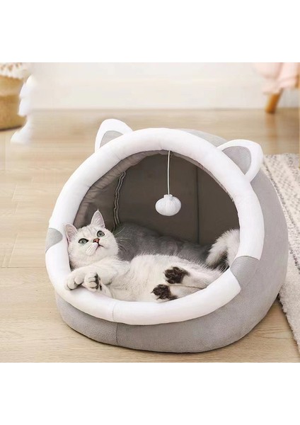 Ayı 40X40X32 cm Kedi ve Köpek Dört Mevsim Yuva Sıcak Evcil Hayvan Sepeti Yumuşak ve Rahat Yavru Kedi Yatma Pedi Küçük Köpek Mağarası Yıkanabilir Kedi ve Köpek Çadırı (Yurt Dışından)