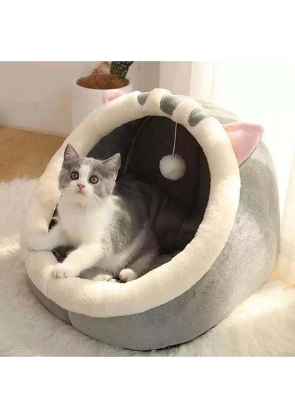 Ayı 40X40X32 cm Kedi ve Köpek Dört Mevsim Yuva Sıcak Evcil Hayvan Sepeti Yumuşak ve Rahat Yavru Kedi Yatma Pedi Küçük Köpek Mağarası Yıkanabilir Kedi ve Köpek Çadırı (Yurt Dışından)