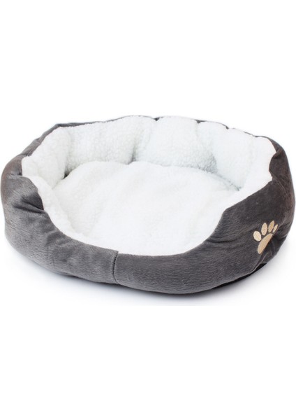 Gri M 60X50CM Pet Kedi Köpek Yatak Sonbahar Kış Sıcak Rahat Köpek Evi Yumuşak Polar Yuva Köpek Sepetleri Kedi Mat Güzel Teddy Bear Pet Kennel Malzemeleri (Yurt Dışından)