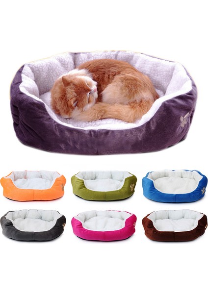 Gri M 60X50CM Pet Kedi Köpek Yatak Sonbahar Kış Sıcak Rahat Köpek Evi Yumuşak Polar Yuva Köpek Sepetleri Kedi Mat Güzel Teddy Bear Pet Kennel Malzemeleri (Yurt Dışından) fiyatları