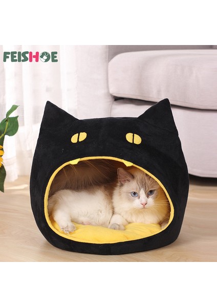 Kara Kedi 36X36X36CM Tatlı Kedi Yatak Rahat Yumuşak Sıcak Pet House Sepeti Küçük Köpek Için Ayrılabilir Yatak Yavru Kedi Tasarım Peluş Kedi Için Açık Kapalı Sepet (Yurt Dışından) fiyatları
