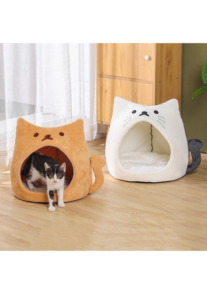 Kara Kedi 36X36X36CM Tatlı Kedi Yatak Rahat Yumuşak Sıcak Pet House Sepeti Küçük Köpek Için Ayrılabilir Yatak Yavru Kedi Tasarım Peluş Kedi Için Açık Kapalı Sepet (Yurt Dışından) modelleri