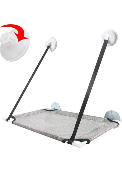 Tek Katmanlı Gri 51X31CM Kedi Yatağı Asılı Pencere Çift Katmanlı Evcil Hayvan Hamak Güneşli Pencere Koltuğu Yavru Yuva Kediler Için Dayanıklı Yatak Rulman 25 kg Kedi Aksesuarları (Yurt Dışından)