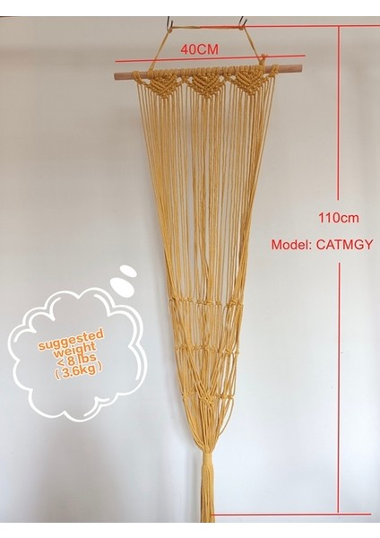 Catmgy Büyük 40X120 cm Kedi Hamak Pencere Makrome Sevimli Pet Kedi Yatakları Kedi Evi Çadır Yavru Kedi Aksesuarları Kedi Oyuncakları Yaka Topları (Yurt Dışından)