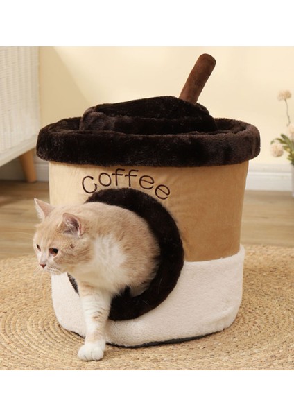 D 35X38CM Karikatür Yuva Çift Amaçlı Süt Çay Bardağı Kedi Yuvası Tamamen Kapalı Kalınlaşma Sıcak Evcil Hayvan Yuvası (Yurt Dışından)