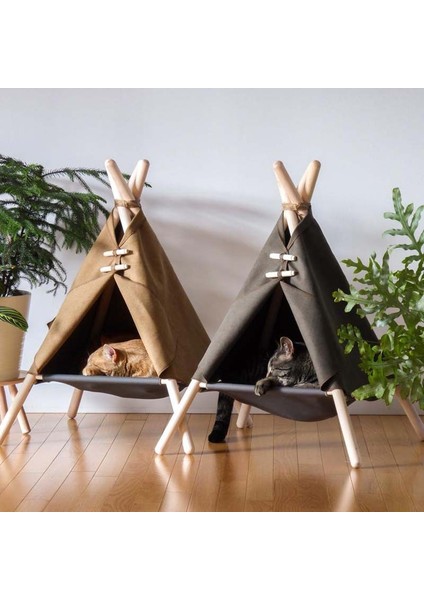 Tip C 2 ZK30 Pet Teepee Köpek Kedi Yatağı Beyaz Kanvas Köpek Kanvas Sevimli Ev-Taşınabilir Yıkanabilir Köpek Çadırları Dogcat Pet Köpek Yavrusu Yatağı (Yurt Dışından)
