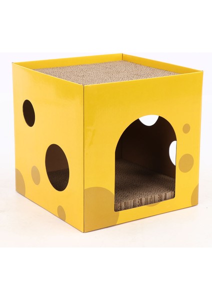 Turuncu 33X33X52 Kedi Tırmalama Tahtası Kutusu Karton Yavru Oluklu Ev Scratcher Kediler Için Eğitim Taşlama Pençe Oyuncaklar Pet Rahat Mağara Yuva Kapalı (Yurt Dışından)