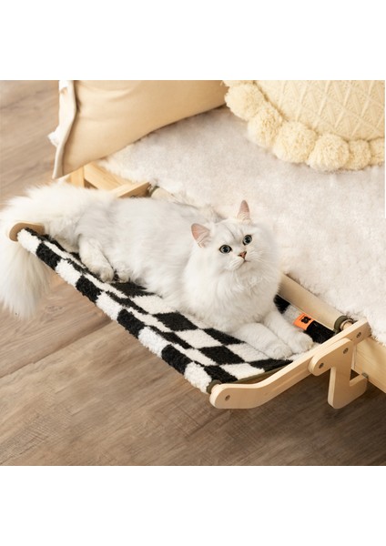 Pembe-Gri Pet Kedi Hamak Yatak Güneşli Pencere Şezlong Asılı Ahşap Hamak Kediler Ev Rafı Rahat Sıcak Gelincik Pet Yatak Malzemeleri (Yurt Dışından)