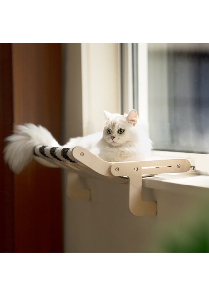 Pembe-Gri Pet Kedi Hamak Yatak Güneşli Pencere Şezlong Asılı Ahşap Hamak Kediler Ev Rafı Rahat Sıcak Gelincik Pet Yatak Malzemeleri (Yurt Dışından) fırsatları