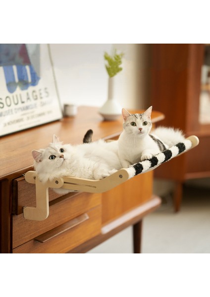 Pembe-Gri Pet Kedi Hamak Yatak Güneşli Pencere Şezlong Asılı Ahşap Hamak Kediler Ev Rafı Rahat Sıcak Gelincik Pet Yatak Malzemeleri (Yurt Dışından) indirimleri