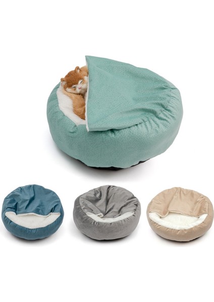 Mavi 60 cm Süper Yumuşak Pet Kedi Yatağı Peluş Tam Boy Yıkanabilir Sakin Yatak Donut Yatak Rahat Uyku Artefaktı Her Türlü Kedi Için Uygun (Yurt Dışından) fiyatları