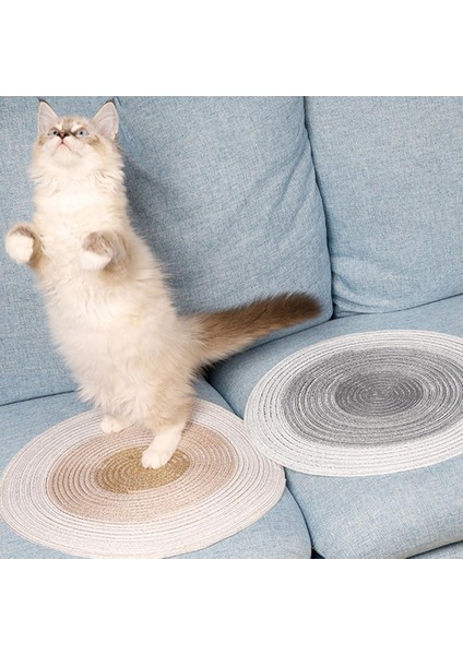 Mavi Dokuma Kedi Tırmalama Mat Yuvarlak Kedi Taşlama Pençe Yastık Iplik Örme Taşınabilir Kanepe Scratcher Pençe Pençe Yatak Pet Malzemeleri (Yurt Dışından)