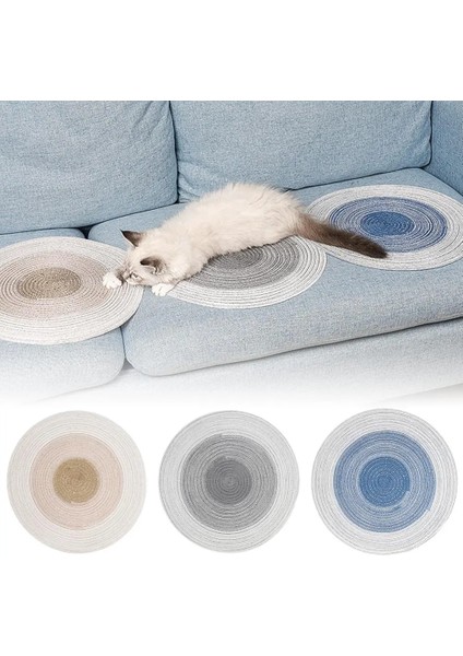 Mavi Dokuma Kedi Tırmalama Mat Yuvarlak Kedi Taşlama Pençe Yastık Iplik Örme Taşınabilir Kanepe Scratcher Pençe Pençe Yatak Pet Malzemeleri (Yurt Dışından)