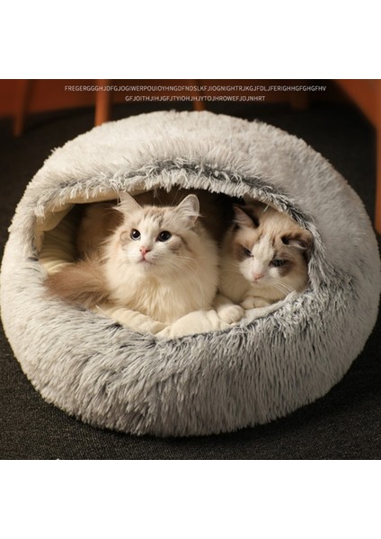 Açık Yeşil 40 cm Kedi Yatakları Yuvarlak Yumuşak Peluş Oyuk Mağarası Kapşonlu Kedi Yatak Çörek Köpekler Kediler Için Rahat Kendinden Isınma Pet Yatağı (Yurt Dışından)