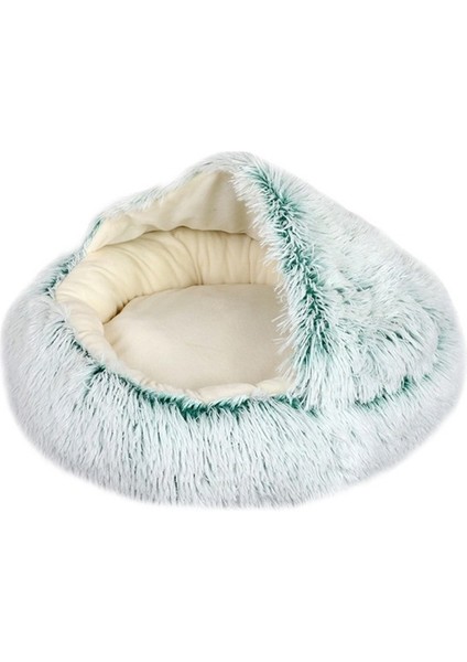 Açık Yeşil 40 cm Kedi Yatakları Yuvarlak Yumuşak Peluş Oyuk Mağarası Kapşonlu Kedi Yatak Çörek Köpekler Kediler Için Rahat Kendinden Isınma Pet Yatağı (Yurt Dışından) fiyatları