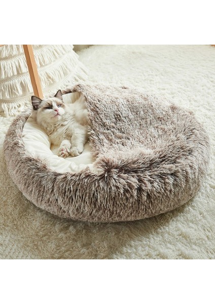 Açık Yeşil 40 cm Kedi Yatakları Yuvarlak Yumuşak Peluş Oyuk Mağarası Kapşonlu Kedi Yatak Çörek Köpekler Kediler Için Rahat Kendinden Isınma Pet Yatağı (Yurt Dışından) indirimleri