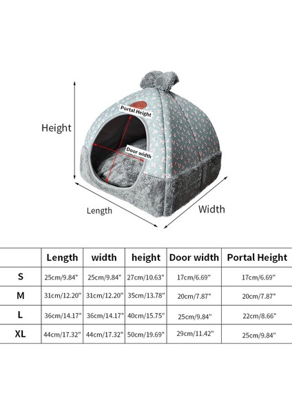 Stil 3 L 40X40X40CM Yarı Kapalı Sıcak Kedi Yatağı Dört Mevsim Evrensel Kedi Yatağı Yavru Köpekler Sepeti Ped Derin Uyku Kapalı Yavru Kedi Evi Cama Perro (Yurt Dışından)
