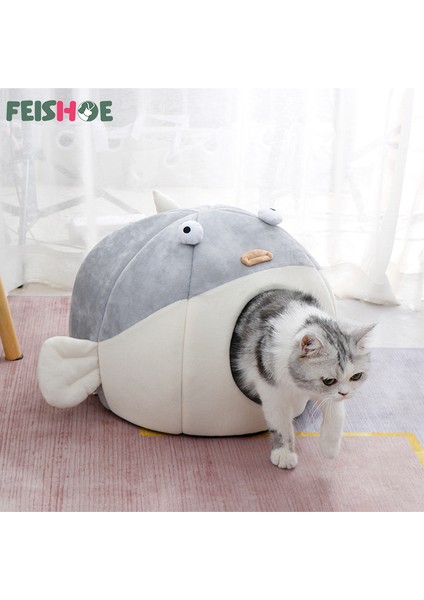 Stil 3 L 40X40X40CM Yarı Kapalı Sıcak Kedi Yatağı Dört Mevsim Evrensel Kedi Yatağı Yavru Köpekler Sepeti Ped Derin Uyku Kapalı Yavru Kedi Evi Cama Perro (Yurt Dışından) fiyatları