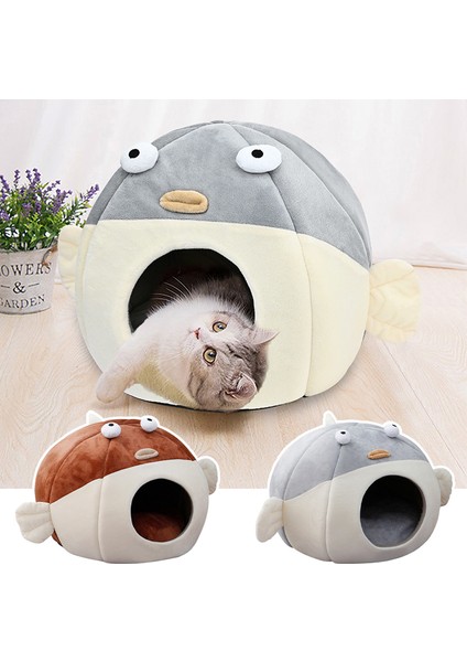 Stil 3 L 40X40X40CM Yarı Kapalı Sıcak Kedi Yatağı Dört Mevsim Evrensel Kedi Yatağı Yavru Köpekler Sepeti Ped Derin Uyku Kapalı Yavru Kedi Evi Cama Perro (Yurt Dışından) modelleri
