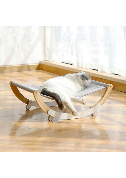Mavi 59X37X20CM Ahşap Kedi Yatağı Rahat Salıncak Kediler Hamak Ayrılabilir Dayanıklı Güçlü Ahşap Çerçeve Köpek Yavrusu Kapalı Serme Mat Evcil Hayvan Malzemeleri (Yurt Dışından)