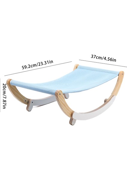 Mavi 59X37X20CM Ahşap Kedi Yatağı Rahat Salıncak Kediler Hamak Ayrılabilir Dayanıklı Güçlü Ahşap Çerçeve Köpek Yavrusu Kapalı Serme Mat Evcil Hayvan Malzemeleri (Yurt Dışından)