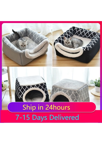 Gri Izgara L 35X33X30CM Yumuşak Yuva Köpek Kulübesi Evcil Hayvan Yatağı Kediler Köpekler Için Uyku Tulumu Mat Pedi Çadır Mağara Evi S Kış Sıcak Köpek Yatakları Renkler Aksesuarlar (Yurt Dışından)