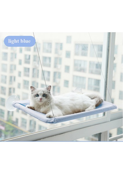 Açık Mavi 55X35 cm Kedi Asılı Yatak Rahat Yavru Hamak Levrek Kedi Güneşli Pencere Koltuğu Dağı Uyku Hamak Pencerede Kediler Için (Yurt Dışından)