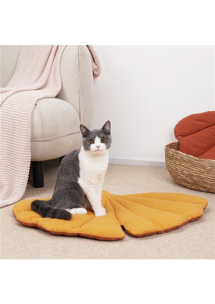 C-38X28CM Yaprak Şekli Yumuşak Köpek Yatağı Mat Yumuşak Sandık Pedi, Büyük Orta Küçük Köpekler ve Kediler Için Makinede Yıkanabilir Yatak Köpek Kulübesi Pedi (Yurt Dışından)