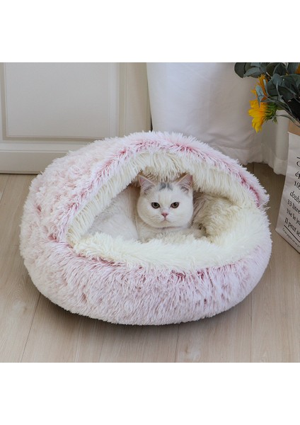 Gri 40 cm Yeni Sıcak Köpek Kedi Yatak Yuvarlak Uzun Peluş Kedi Evi Mağara Pet Yavru Yastık Sepeti Uyku Matı Kediler Için Küçük Köpek Chihuahua Yuva (Yurt Dışından) indirimleri