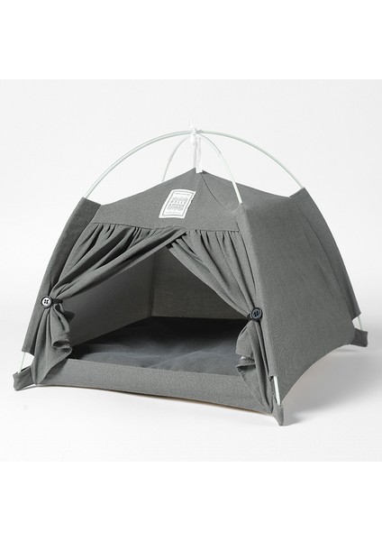 Gri 40X40X41 cm Katlanır Pet Çadır Yatak Mağara Kedi Küçük Köpek Için Taşınabilir Kedi Çadır Yavru Yatak Kulübesi Kapalı Açık Yaz Köpek Çadır Rahat Mağara Evi (Yurt Dışından)