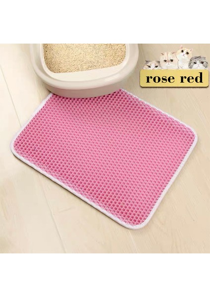 Pembe 30 cm x 30 cm Su Geçirmez Pet Kedi Kumu Mat Çift Katmanlı Pet Çöp Kutusu Mat Kaymaz Kum Kedi Pedi Yıkanabilir Yatak Mat Temiz Ped Ürünleri (Yurt Dışından)