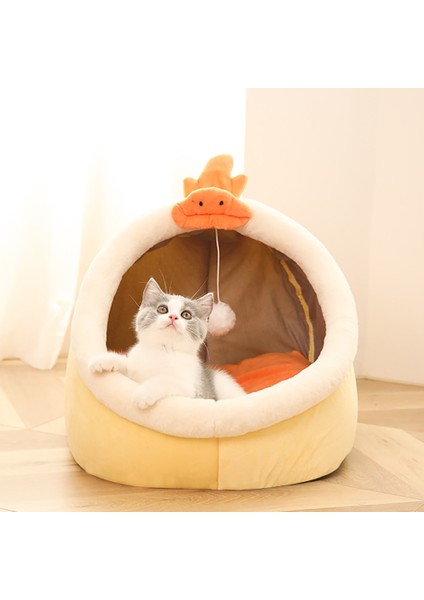 Style6 L Kedi Yatak Evi Köpek Kulübesi Yuva Yuvarlak Pet Uyku Mağarası Yavru Yatak Pet Sepeti Rahat Yavru Yastık Kedi Evi Çadır Köpek Evi (Yurt Dışından)