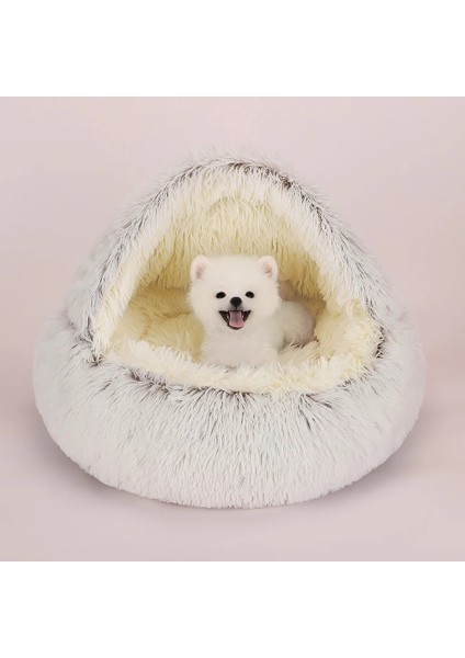 Yeşil Yumuşak Peluş 40CM 5kg Kış 2'si 1 Arada Kedi Yatak Evi Uzun Peluş Köpek Yatağı Çörek Mağara Sarılma Sıcak Uyku Tulumu Kanepe Minderi Yuva Küçük Yavru Köpekler Için Yavru Kedi (Yurt Dışından)