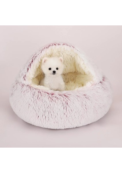 Yeşil Yumuşak Peluş 40CM 5kg Kış 2'si 1 Arada Kedi Yatak Evi Uzun Peluş Köpek Yatağı Çörek Mağara Sarılma Sıcak Uyku Tulumu Kanepe Minderi Yuva Küçük Yavru Köpekler Için Yavru Kedi (Yurt Dışından)