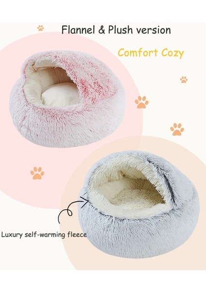 Yeşil Yumuşak Peluş 40CM 5kg Kış 2'si 1 Arada Kedi Yatak Evi Uzun Peluş Köpek Yatağı Çörek Mağara Sarılma Sıcak Uyku Tulumu Kanepe Minderi Yuva Küçük Yavru Köpekler Için Yavru Kedi (Yurt Dışından)