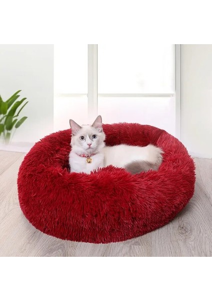 Kırmızı Şarap 50 cm Köpek Pet Yatak Köpek Kulübesi Yuvarlak Kedi Yatak Kış Sıcak Köpek Evi Uyku Tulumu Uzun Peluş Süper Yumuşak Pet Yatak Köpek Yastık Mat Kedi Malzemeleri (Yurt Dışından)