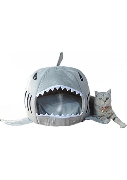 Gri Köpekbalığı S Pet Köpek Evi Köpekbalığı Şekli Yaratıcı Kristal Kadife Pet House Yıkanabilir Kedi Köpek Yatağı Rahat Yumuşak Küçük Orta Büyük Kedi Köpek Yatağı (Yurt Dışından) modelleri