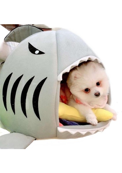 Gri Köpekbalığı S Pet Köpek Evi Köpekbalığı Şekli Yaratıcı Kristal Kadife Pet House Yıkanabilir Kedi Köpek Yatağı Rahat Yumuşak Küçük Orta Büyük Kedi Köpek Yatağı (Yurt Dışından) indirimleri