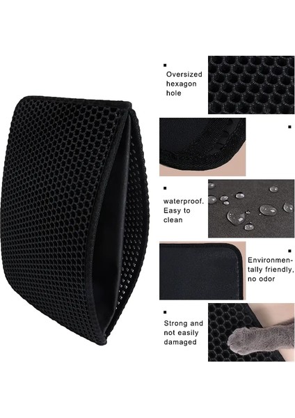 Gri 30X45 cm Pet Kedi Kumu Mat Su Geçirmez Eva Çift Katmanlı Kedi Kumu Yakalama Pet Çöp Kutusu Mat Temiz Ped Ürünleri Kediler Için Aksesuarlar (Yurt Dışından)