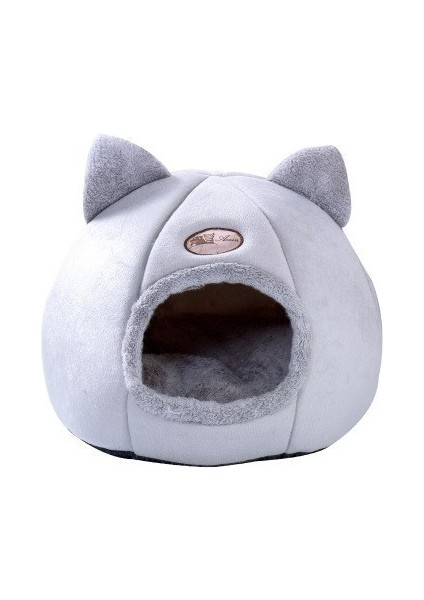 Gri 33CMX33CMX33CM Süper Yumuşak Kedi Yatak Evi Kedi Küçük Köpekler Için Sıcak Yatak Uyku Çadırı Rahat Yavru Şezlong Yastık Köpek Kedi Evi Evcil Hayvan Aksesuarları (Yurt Dışından)