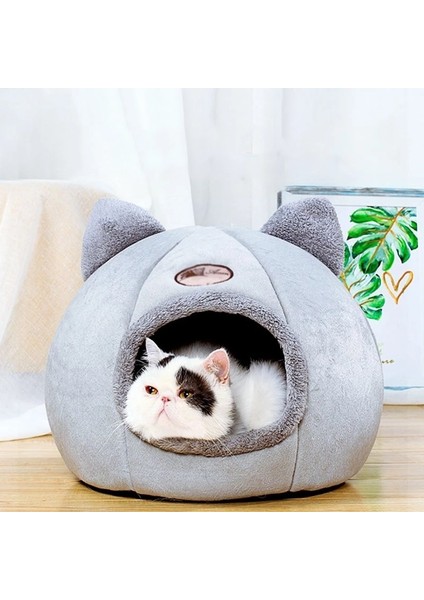 Gri 33CMX33CMX33CM Süper Yumuşak Kedi Yatak Evi Kedi Küçük Köpekler Için Sıcak Yatak Uyku Çadırı Rahat Yavru Şezlong Yastık Köpek Kedi Evi Evcil Hayvan Aksesuarları (Yurt Dışından) fırsatları