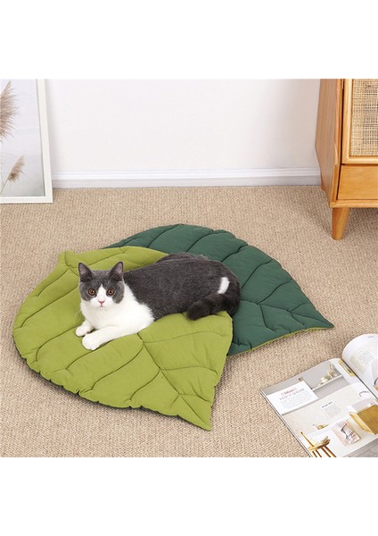 C-38X28CM Yaprak Şekli Yumuşak Köpek Yatağı Mat Yumuşak Sandık Pedi, Büyük Orta Küçük Köpekler ve Kediler Için Makinede Yıkanabilir Yatak Köpek Kulübesi Pedi (Yurt Dışından)