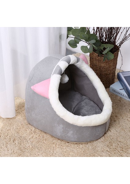 Pembe Kulaklar M 40X38X34CM Tatlı Kedi Yatağı Derin Uyku Konfor Sıcak Evcil Hayvan Sepeti Rahat Yavru Şezlong Kapalı Köpek Uyku Yastığı Kedi Evi Çadır Yumuşak Mağara Pet Mat (Yurt Dışından)