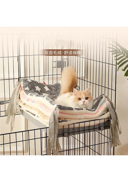 Kayışlı Mat Xl 85X60CM Yumuşak Flanel Kalınlaşmış Pet Yatak Mat Kayışlı Yumuşak Polar Kedi Kafesi Yatak Pedi Kedi Hamak Köpek Battaniye Yatak Mat Yavru Kedi Için Yastık (Yurt Dışından)