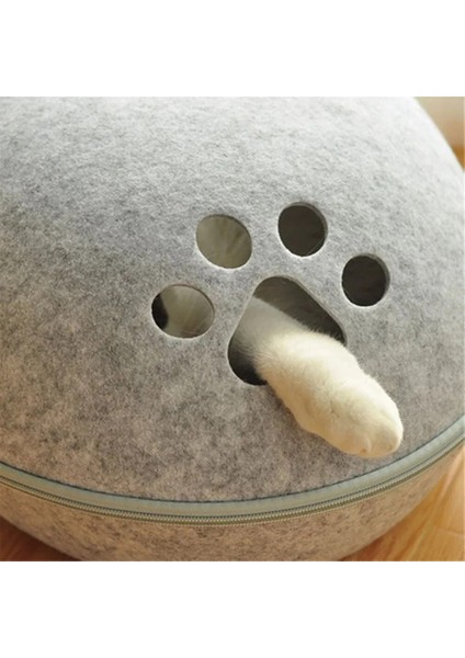 Gri Büyük Yeni Ayrılabilir Entegre Kedi Evi Keçe Evcil Hayvan Yuvası Yaratıcı Yumurta Şeklinde Tasarlanmış Yatak Kapalı Kediler Için Uyuyan Evcil Hayvan Aksesuarları 2022 (Yurt Dışından) fırsatları