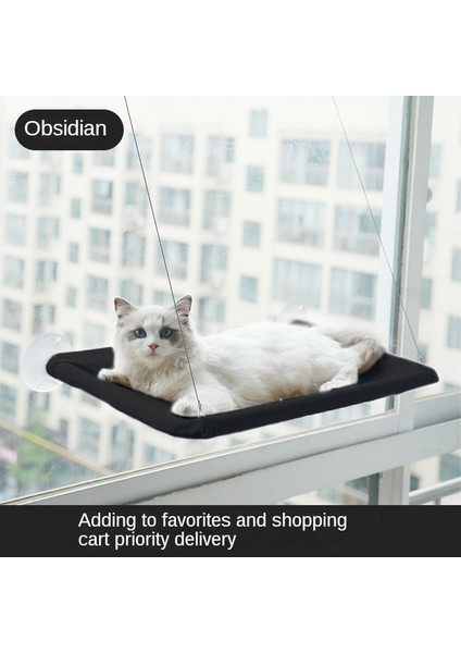 Blac Kedi Hamak Tüm Yıl Boyunca Evcil Hayvan Yuva Ürünleri Vantuz Kedi Hamak Pencere Eşiği Asılı Hamak Çıkarılabilir ve YIKANABILIR2023 (Yurt Dışından)