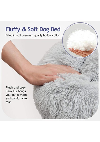 Gökkuşağı Çapı 60 cm Donut Kedi Yatak Yuvarlak Peluş Pet Yatak Kediler Köpekler Için Pet Derin Uyku Yuvası Yumuşak Sıcak Yavru Mağara Köpek Kulübesi Kanepe Kedi Aksesuarları (Yurt Dışından)